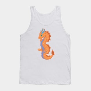 Cute Orange Eastern Dragon Twin Tank Top